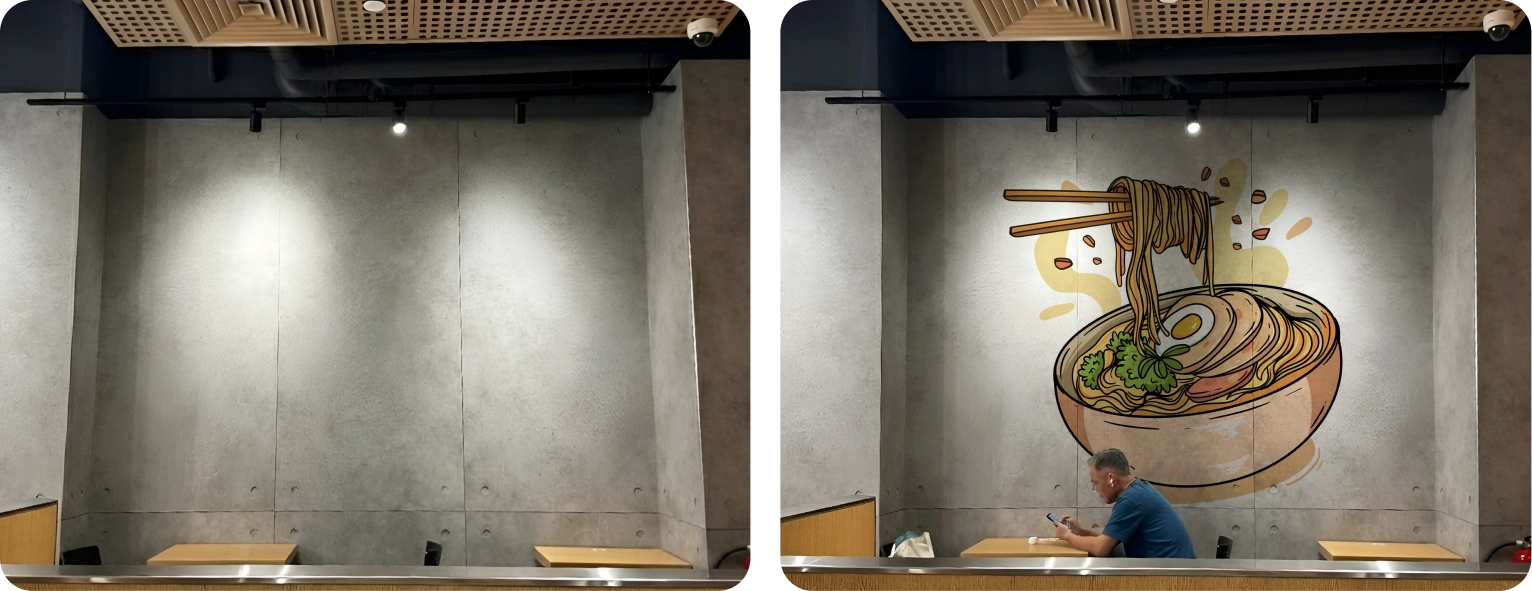 Restaurant Concrete Wall (Food Art)